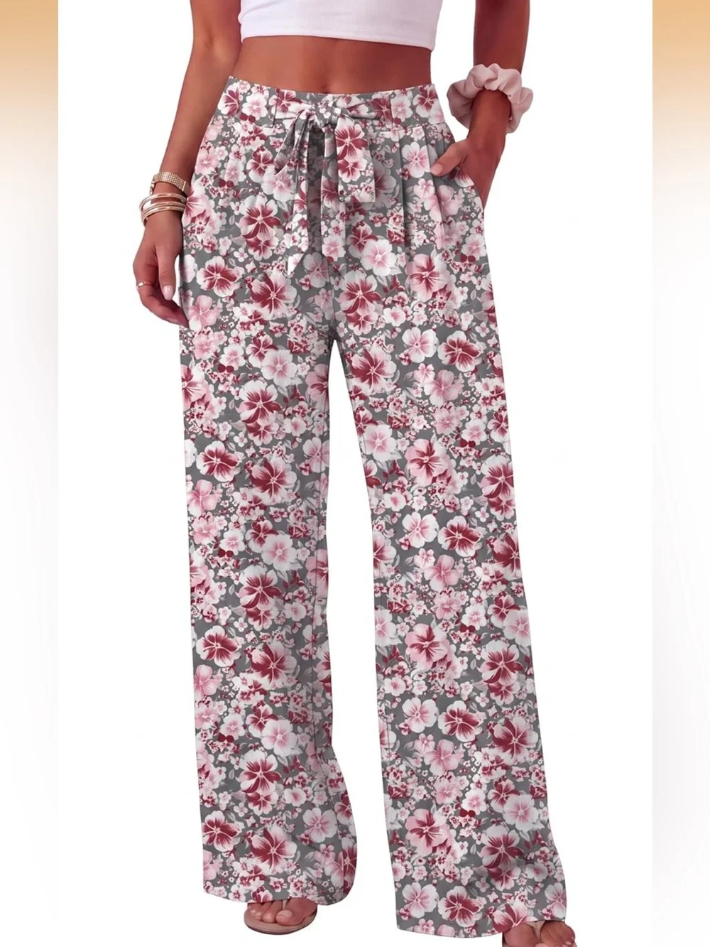 Floral Wide-Leg Pants